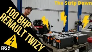 Crazy 100 HP Renault Twizy Drifter Eps 2 - The Strip Down - EV Conversion / VW GTE battery