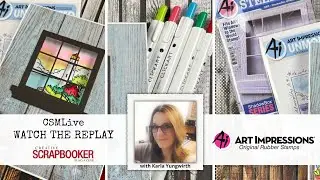 CSMLIVE - ShadowBox Watercolor Card Featuring Art Impressions