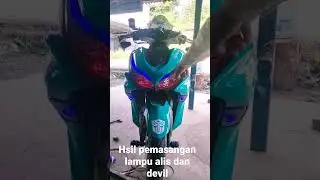 beginilah proses pemasangan lampu alis dan devil