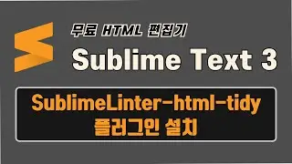 서브라임 텍스트(Sublime Text 3) - 서브라임 린터 SublimeLinter-html-tidy 플러그인 설치