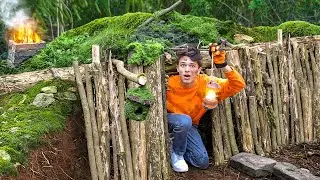 I Built a Survival Shelter in the middle of nowhere
