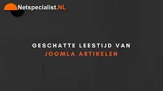 ingeschatte leestijd van joomla artikelen