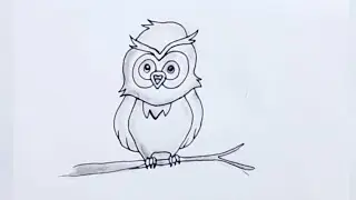How to draw an owl l how to make owl drawing l owl drawing easy with colour l  #drawing #owldrawing