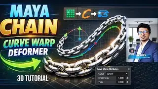 How to Create Maya 3D Chain with Curve Warp Deformer Rig