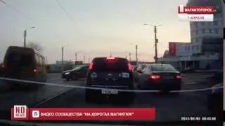 Маршрутка чуть не перевернулась