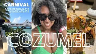 Exploring Cozumel Island Beach Club & port |CARNIVAL HORIZON| Trying BONSAI SUSHI for the FIRST TIME