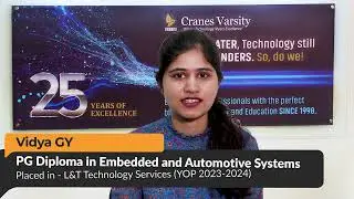 Testimonial by Vidya GY | Placed in L&T | PG Diploma in Embedded & Automotive Systems
