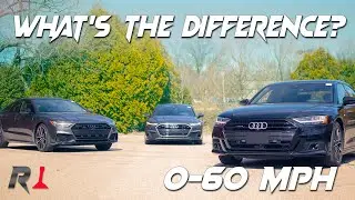 Audi A7 vs S7 vs A8 4.0t: 0-60 Test!