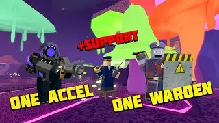 SOLO One Accel and One Warden +Support - Roblox Tower Defense Simulator