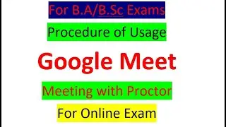 Google Meeting With Proctor, Procedure of Meeting with Proctor of PU for online exam