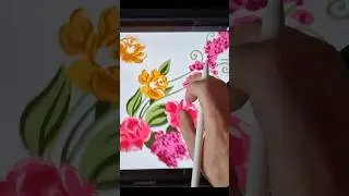 SMALL FLOWERS BOUQEUT DRAWING in Procreate Step:4   #flowerdrawing  #drawing #procreatetutorial #art