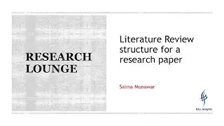 Literature review structure for a journal article or research article.