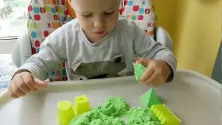 Кинетический песок для детей. Замок из песка. Kinetic sand