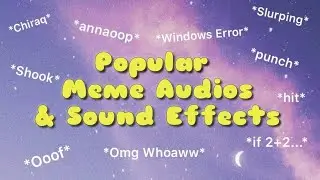 Popular Sound Effect and Meme Audios Youtubers Use !