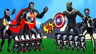 FAMILY SUPER VENOM VS FAMILY BLACK PANTHER WAKANDA FOREVER | LIVE ACTION STORY