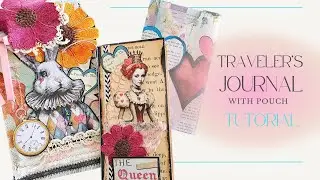 Alice in Wonderland Themed - Traveler's Journal with Pouch (Tutorial)