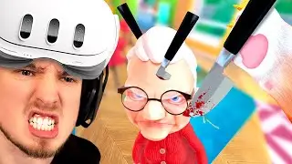 Dropping KNIVES on Granny's Head - I Am Cat VR