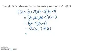 Finding a Polynomial with Given Zeros