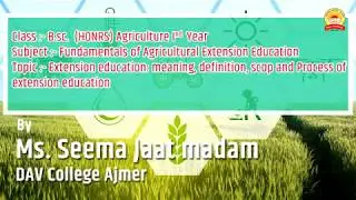 Extension education | meaning, definition, scope and Process of extension education