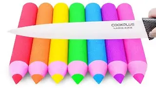 Satisfying Video l How To Make Rainbow Pencil with Kinetic Sand Cutting ASMR