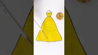 Gold Princess ✨👑✨Glitter Art 🎨 #glitter #glitterdress #gold #color