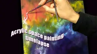 Acrylic space painting - TIMELAPSE - pride