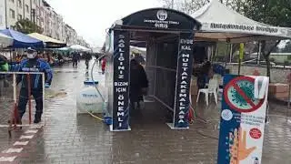 Pazar Yerine Dezenfeksiyon Tüneli İle Önlem Alındı