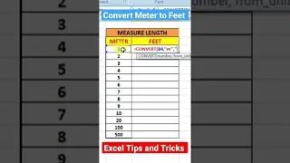 How to convert Meter to Feet in MS Excel | CONVERT Function 👆 