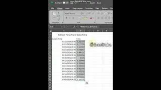 Extract time from datetime in excel