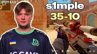 💀 S1MPLE 35-10 POV: FACEIT DESTRUCTION (Anubis) | 3727 ELO