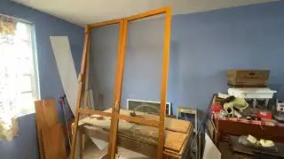 Double-leaf wooden mosquito net door