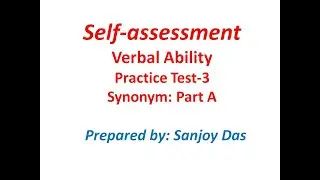 Verbal Ability: Practice Test 3 (Synonym: Part A)