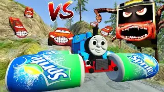 Thomas the Tank Engine vs DOWN OF DEATH vs Lightning McQueen || BeamNG.Drive