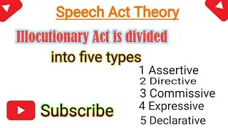 Five types of illocutionary act|Illocutionary act and its types|The Language Lab|Description: