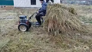 возим траву мотоблоком с адаптером
