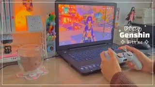 playing genshin on an winterafternoon;🏮30min of gameplay ambience +unboxing controller accessories