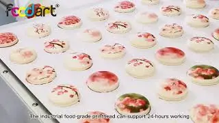 Foodart® A2 Flatbed Food Printer, Edible Ink Printer Prints Flower Image on Macarons | Foodprinttech