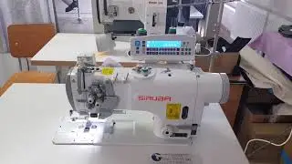 Masina de cusut cu doua ace escamotabile Siruba DT8200 in timpul coaserii
