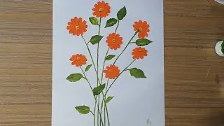 Daisy Flower Painting||Acrylic painting tutorial for beginners-Step by step||Rushdas Artistry||