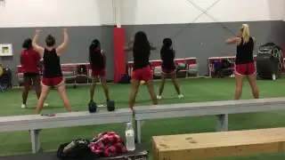"here we go, go big red" Back view