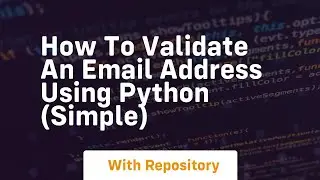 How to validate an email address using python simple