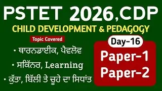 PSTET 2026 | PSTET CDP Preparation | Day-16 |  PAPER-1 & 2 | Study Fighters
