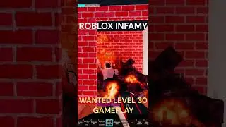 Infamy - Burning Enemies with a Laser Minigun at Wanted Level 30  #infamy #roblox #shorts
