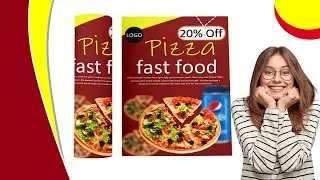 Fast food post Design Idea In MS Word || Pizza fast food post design in ms word using basics shapes.