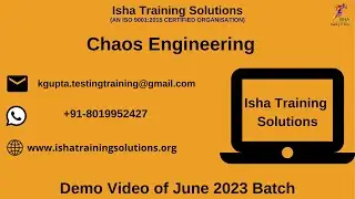 Chaos Engineering Demo Video on 22nd June 2023. Pls contact WhatsApp us on +91 8019952427 to enroll