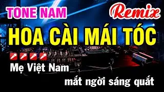 Karaoke Hoa Cài Mái Tóc Remix Nhạc Dựt ☞ Beat Cực Sung Nhạc Sống Tone Nam | Hoài Phong Organ