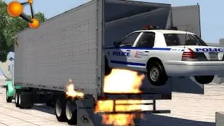 BeamNG.Drive Mod : Semi Trailer v7 (Crash test)