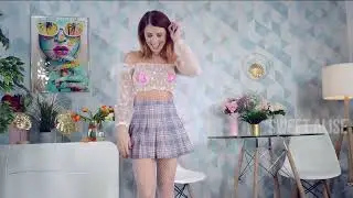 Upskirt pantyhose try on haul & See through transparent lingerie haul and a short skirt 