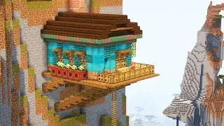 House on a cliff in Minecraft