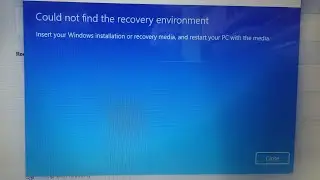 could not find the recovery environment  error ( fix)